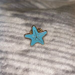 Tiny Blue Starfish Enamel and Metal Pin